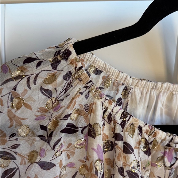 NWT Ann Taylor Cream and Purple Floral Blouse - Picture 4 of 11